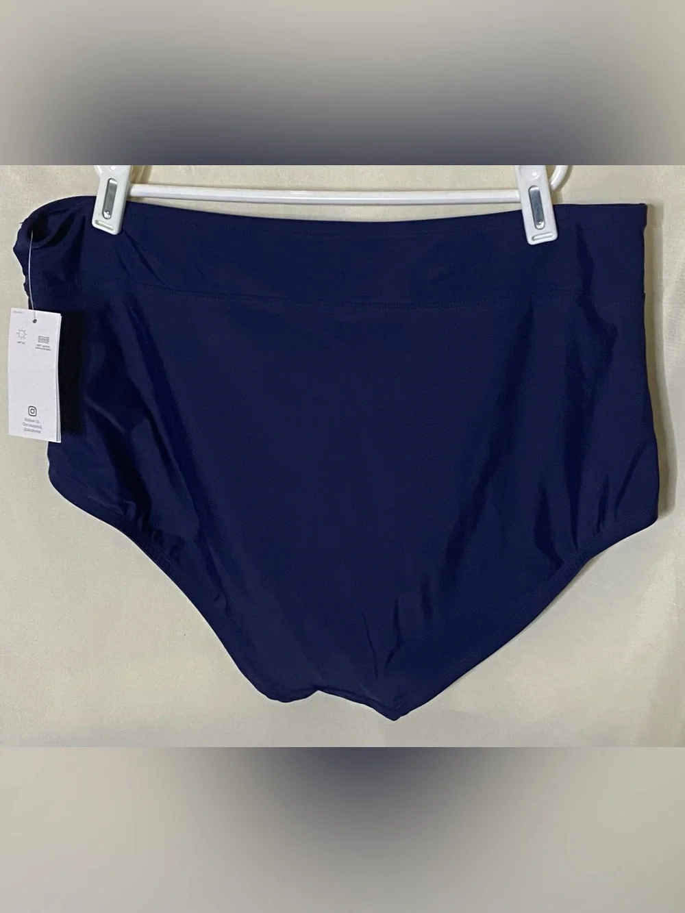 NWT Lands’ End Blk/Floral Top/ Blue Bottom Two Piece Bikini Swimwear/ Swimsuit